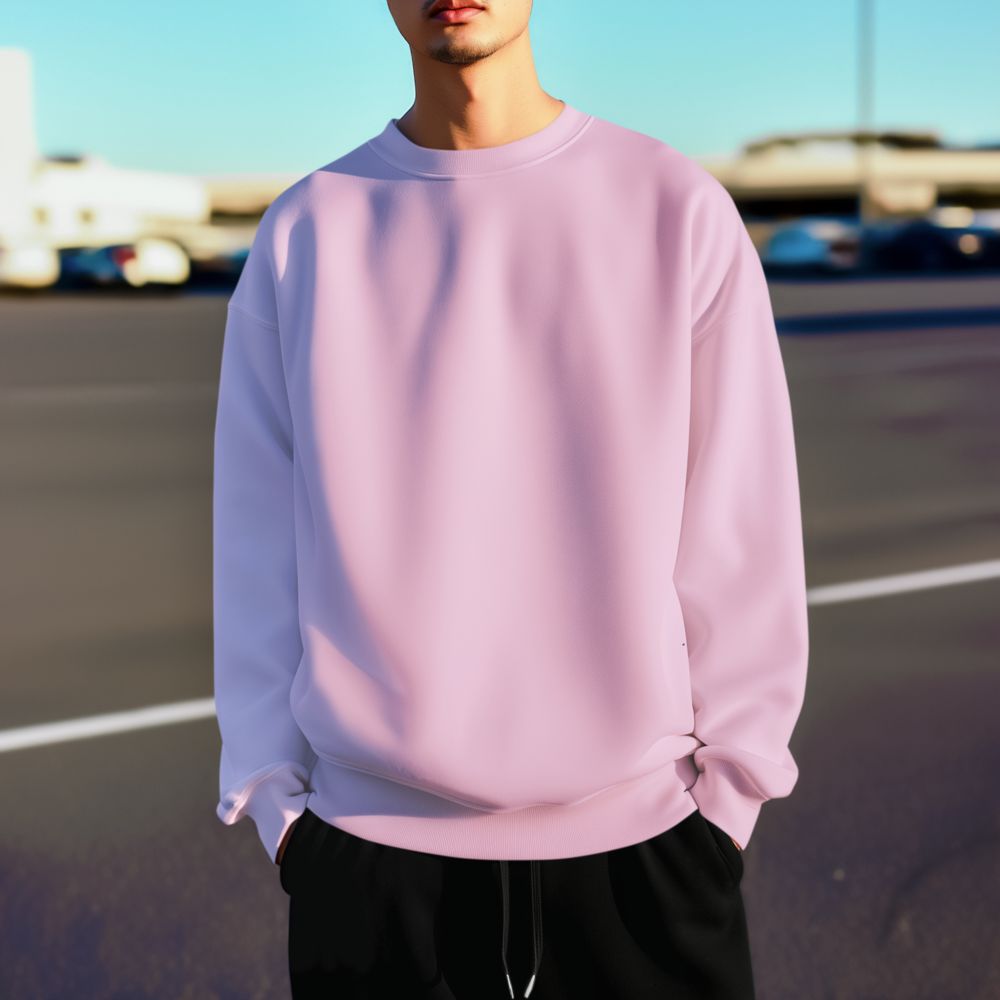 Men Light Baby Pink Oversized SweatShirt