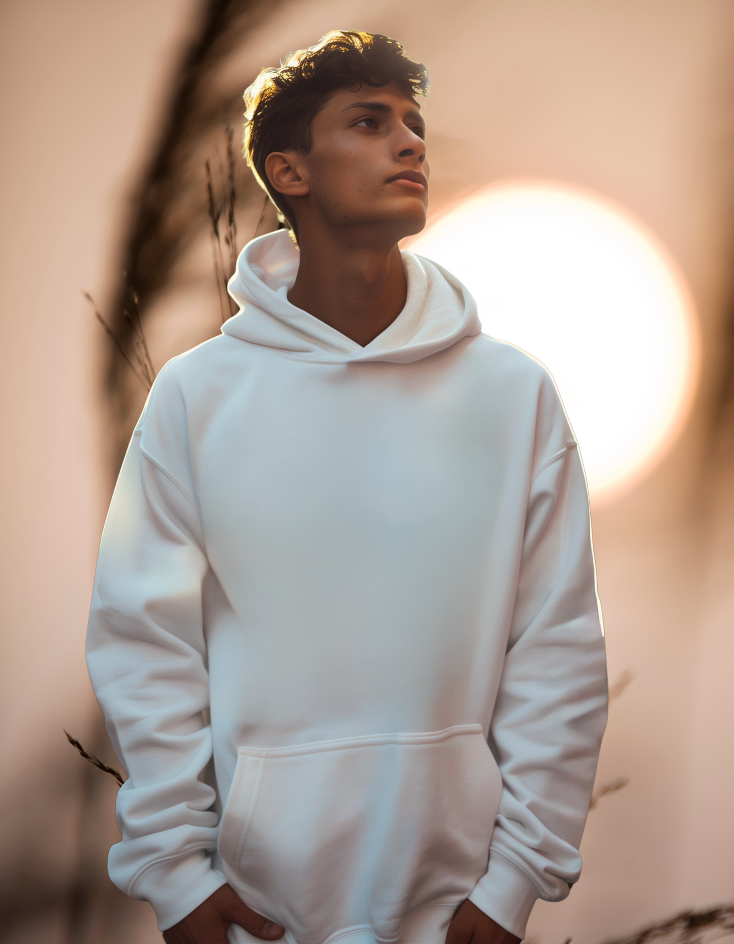 Men White Oversized Hoodie