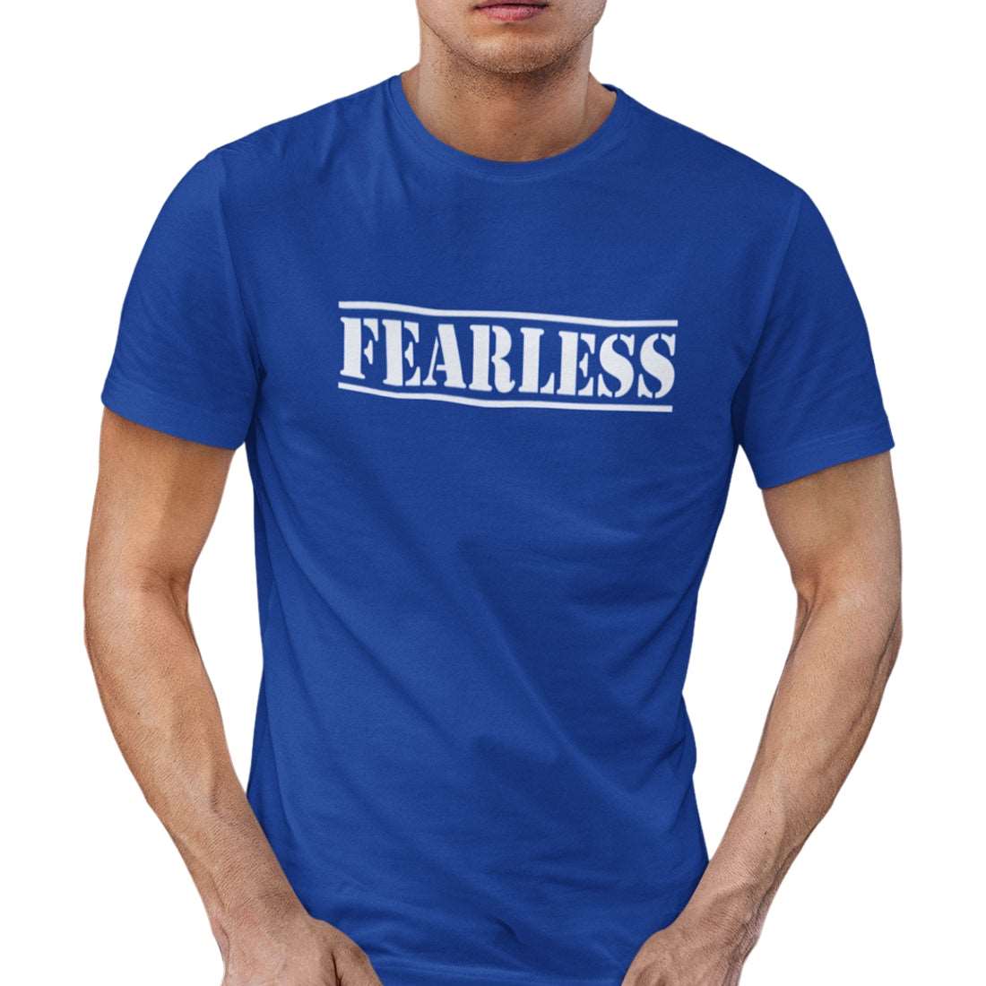 Round Neck Fearless Printed T-Shirt