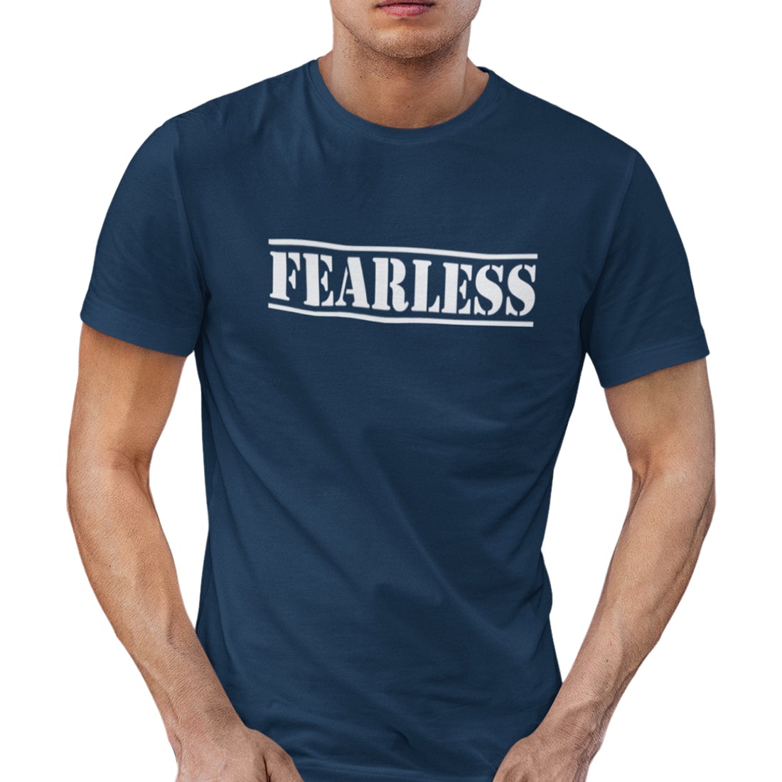 Round Neck Fearless Printed T-Shirt