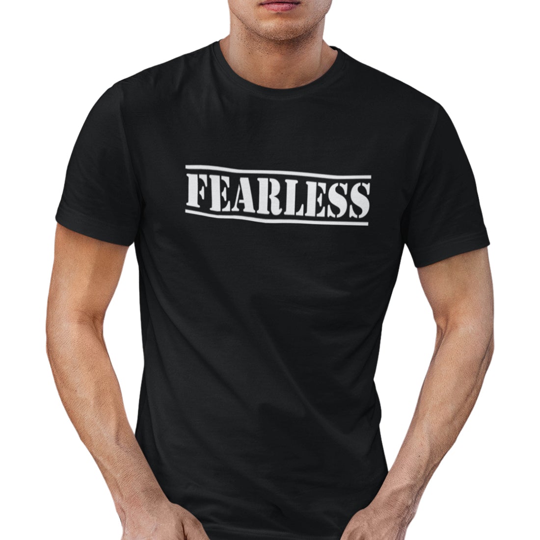 Round Neck Fearless Printed T-Shirt