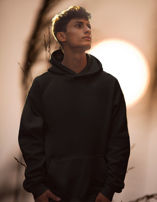 Black Oversized Hoodie for Him