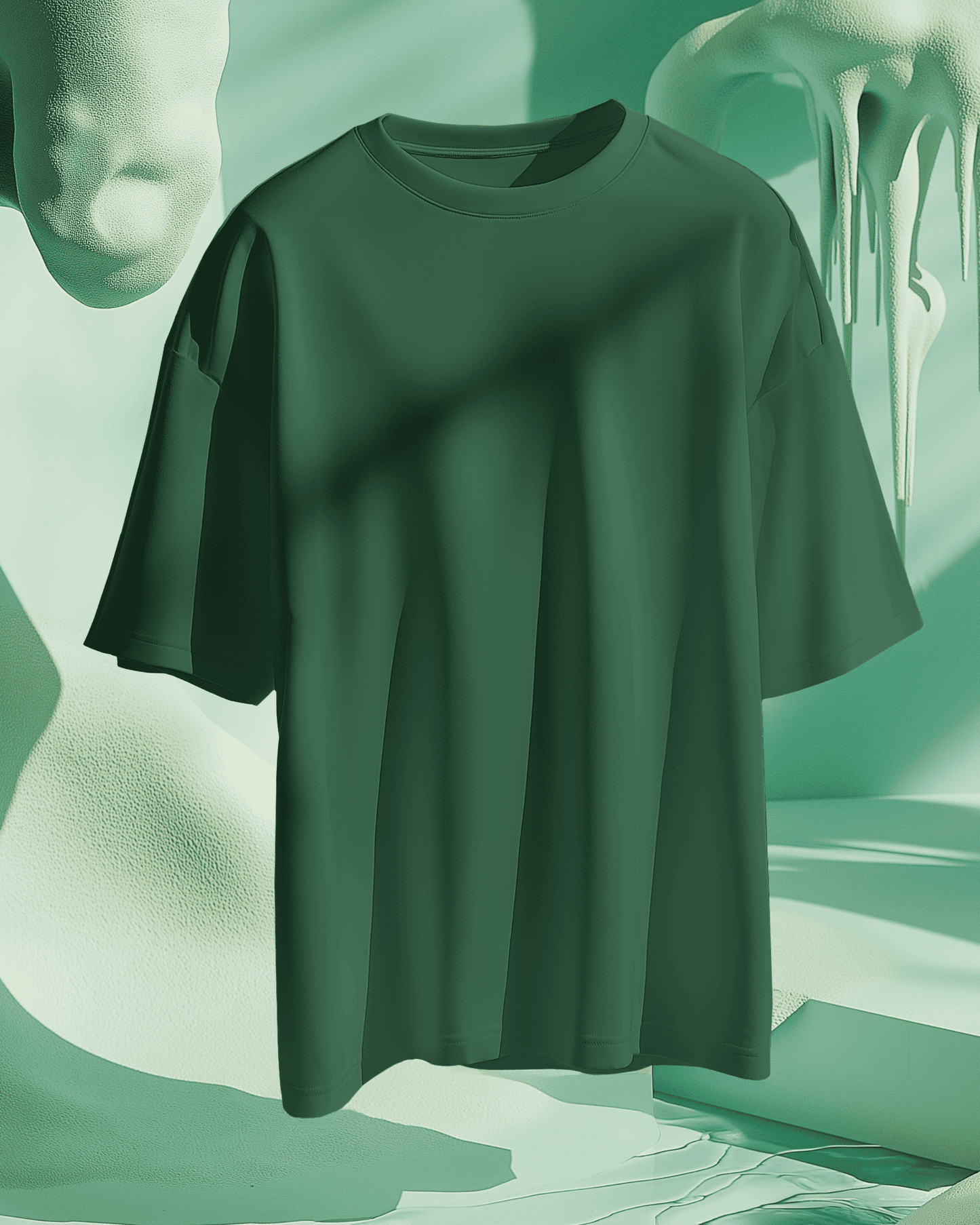 Bottle Green Premium Oversized T-Shirt