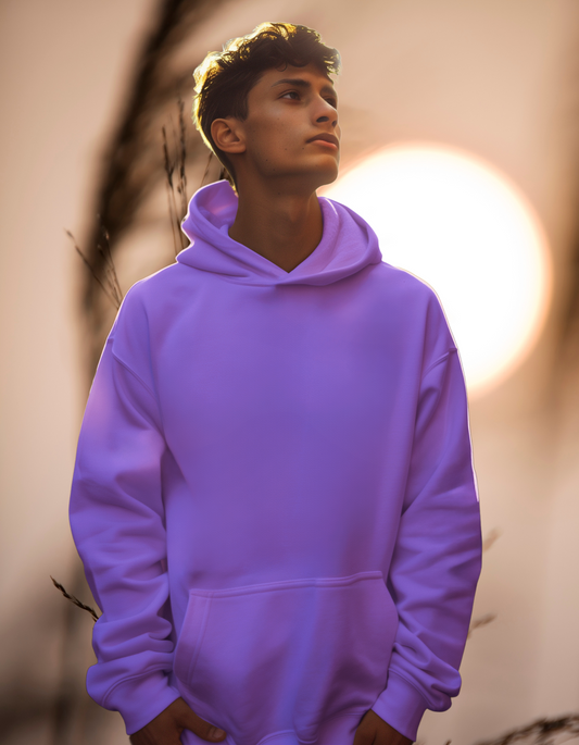 Men Lavender Oversized Hoodie