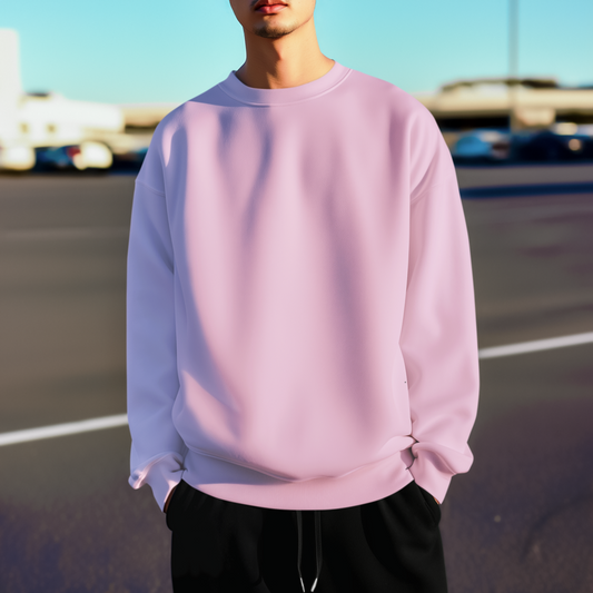Men Light Baby Pink Oversized SweatShirt