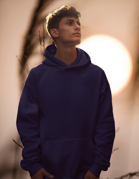 Navy Blue Oversized Hoodie For Him