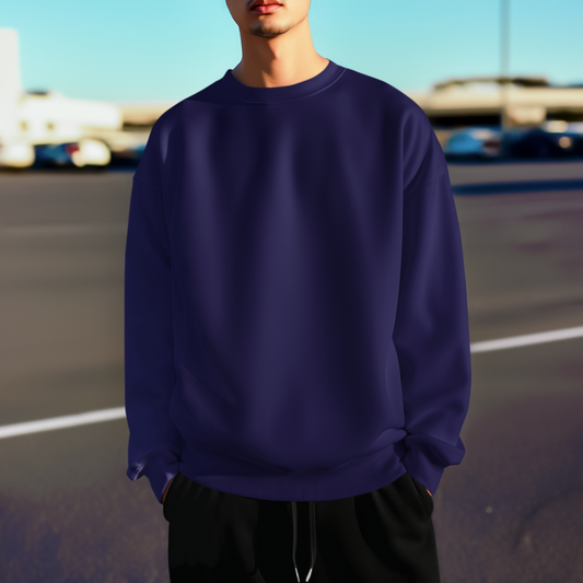 Men Navy Blue Oversized SweatShirt