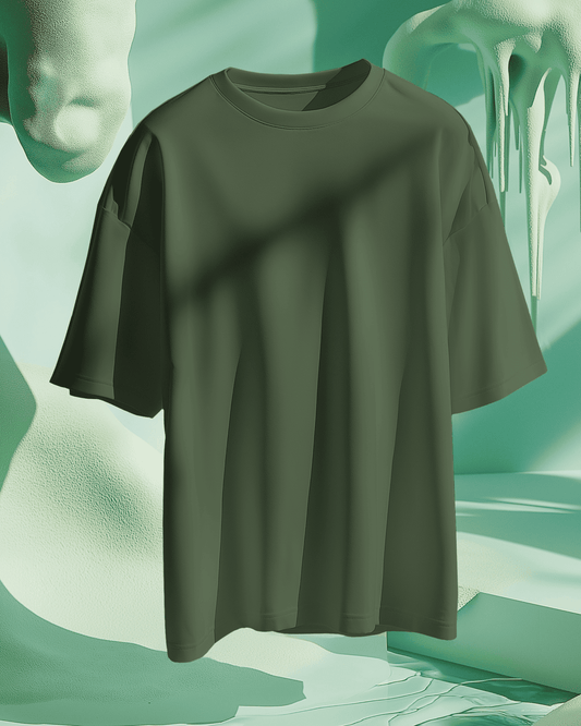 Olive Green Premium Oversized T-Shirt