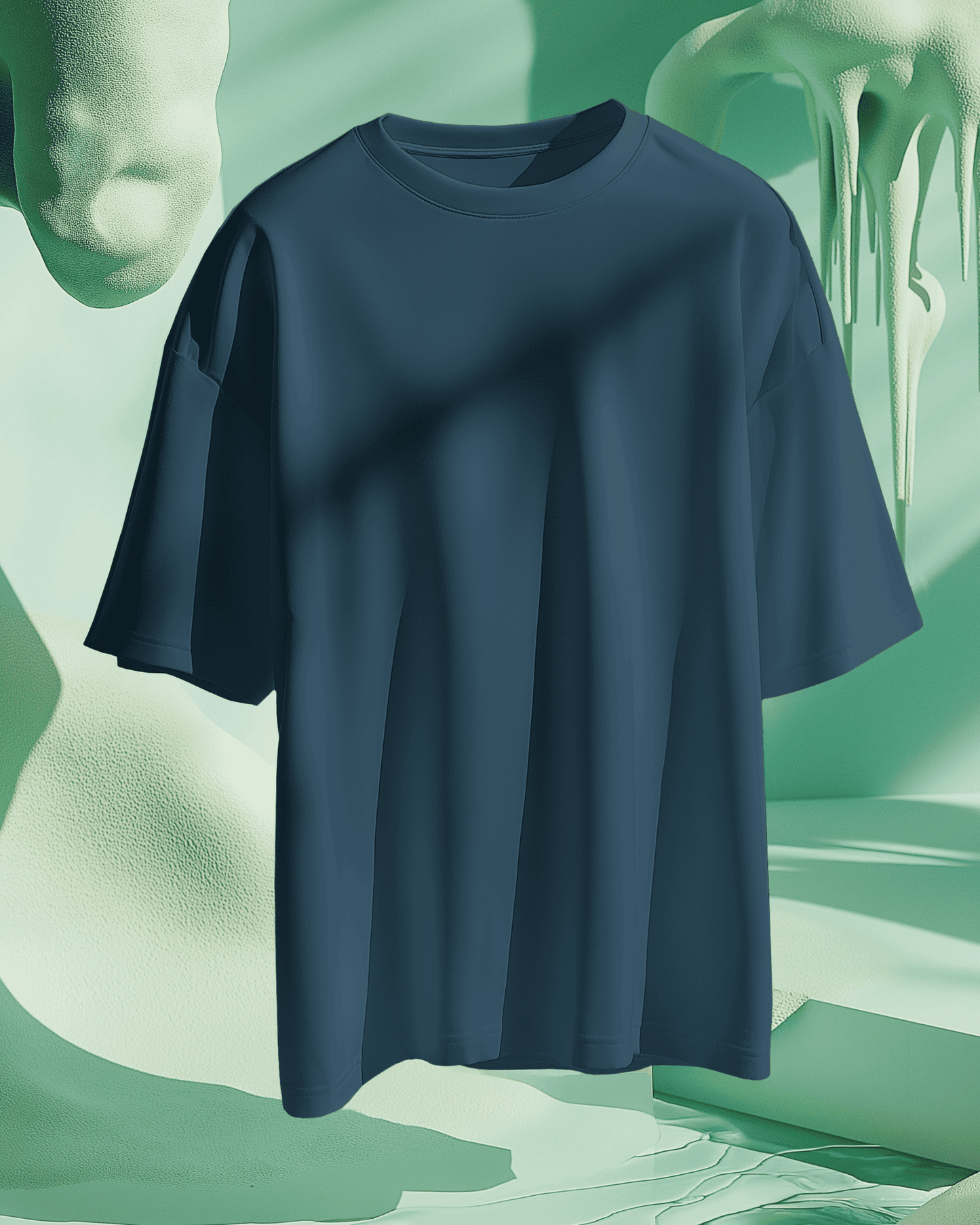 Petrol Blue Premium Oversized T-Shirt