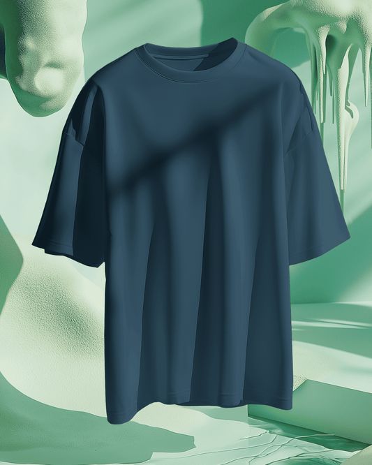 Petrol Blue Premium Oversized T-Shirt