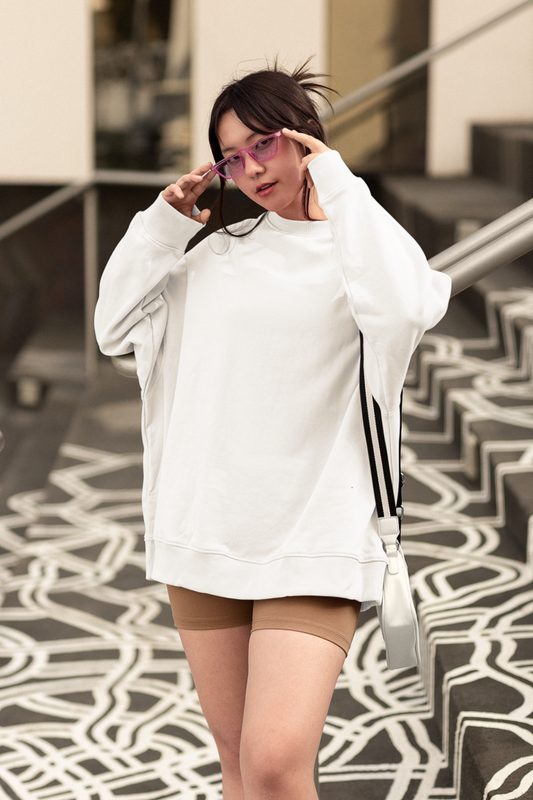 Women White Oversized SweatShirt