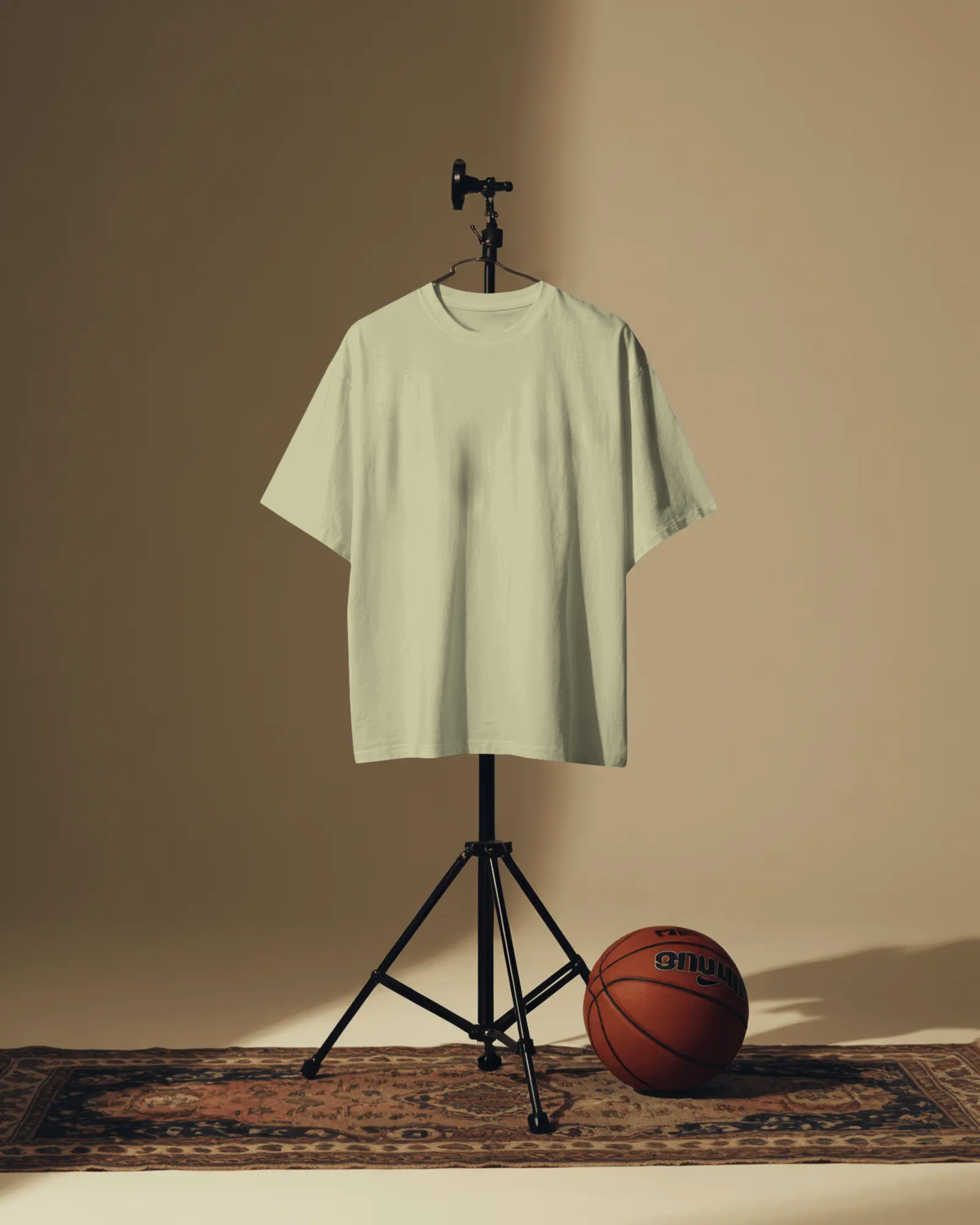 Beige Oversized Solid Tees