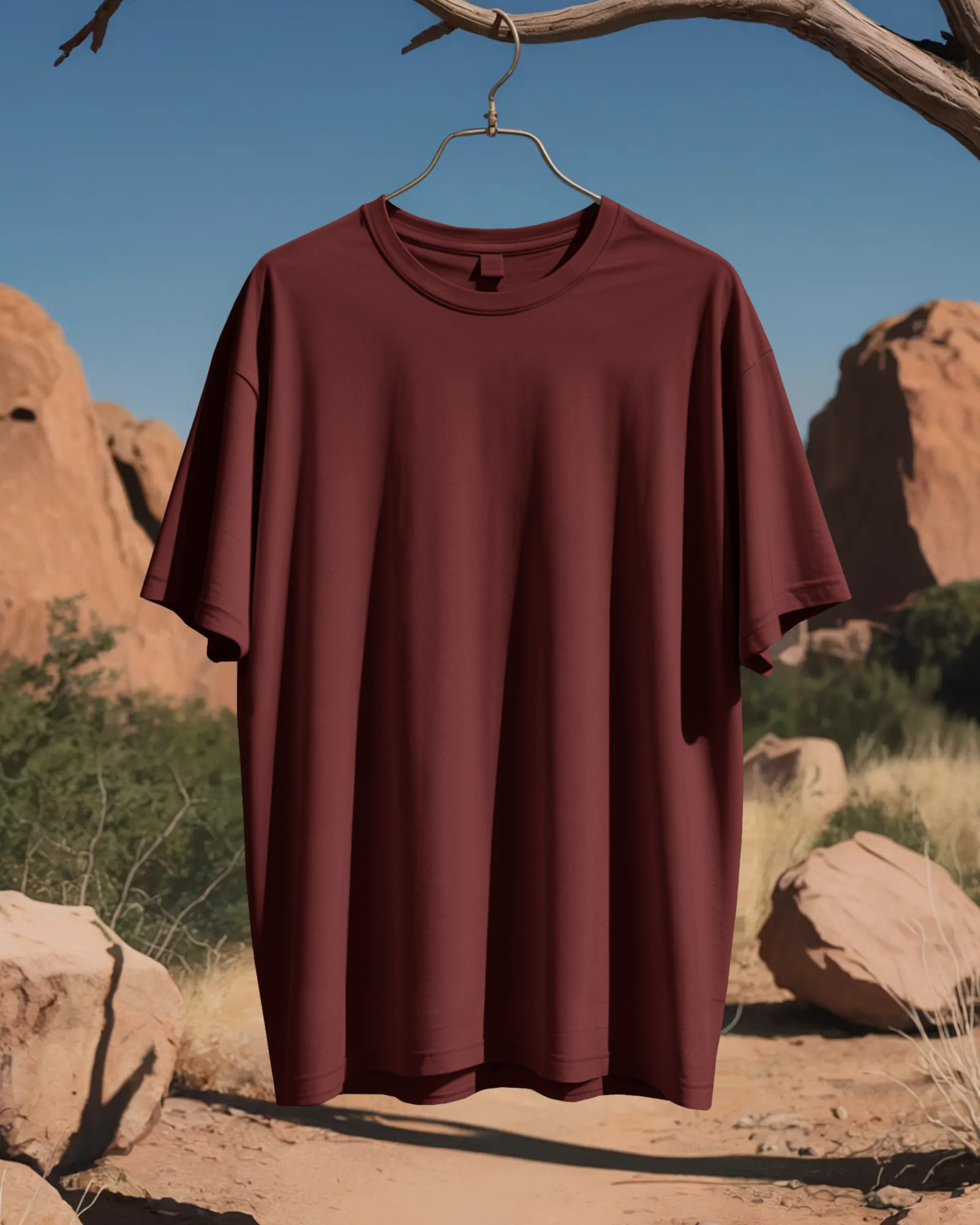 Maroon Oversized Classic Tees