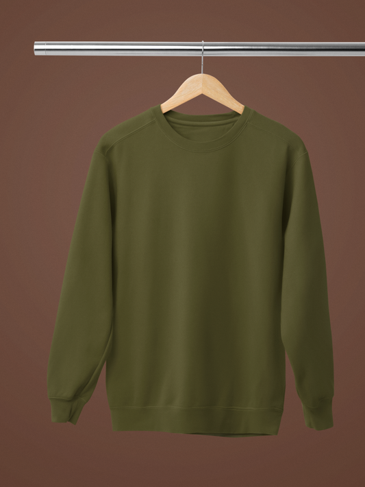 Men Olive Green Sweatshirt