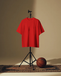 Red Oversized Solid Tees