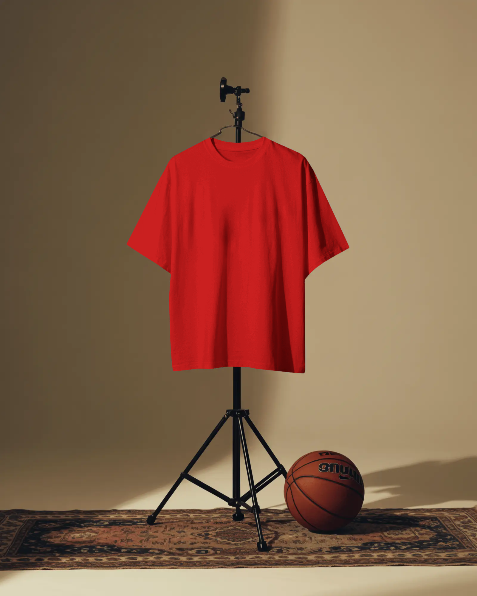 Red Oversized Solid Tees