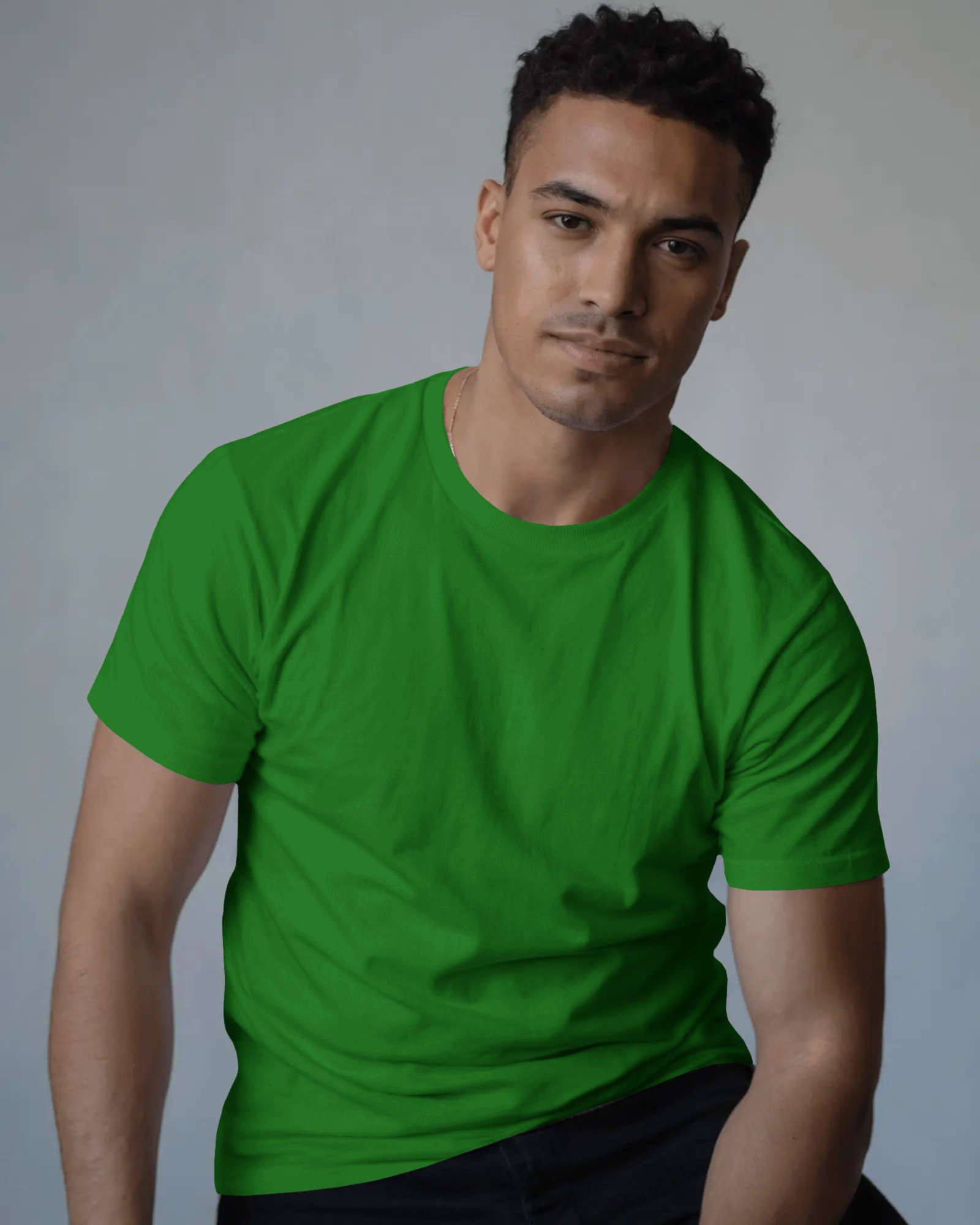 Green Classic Round Neck T-shirt