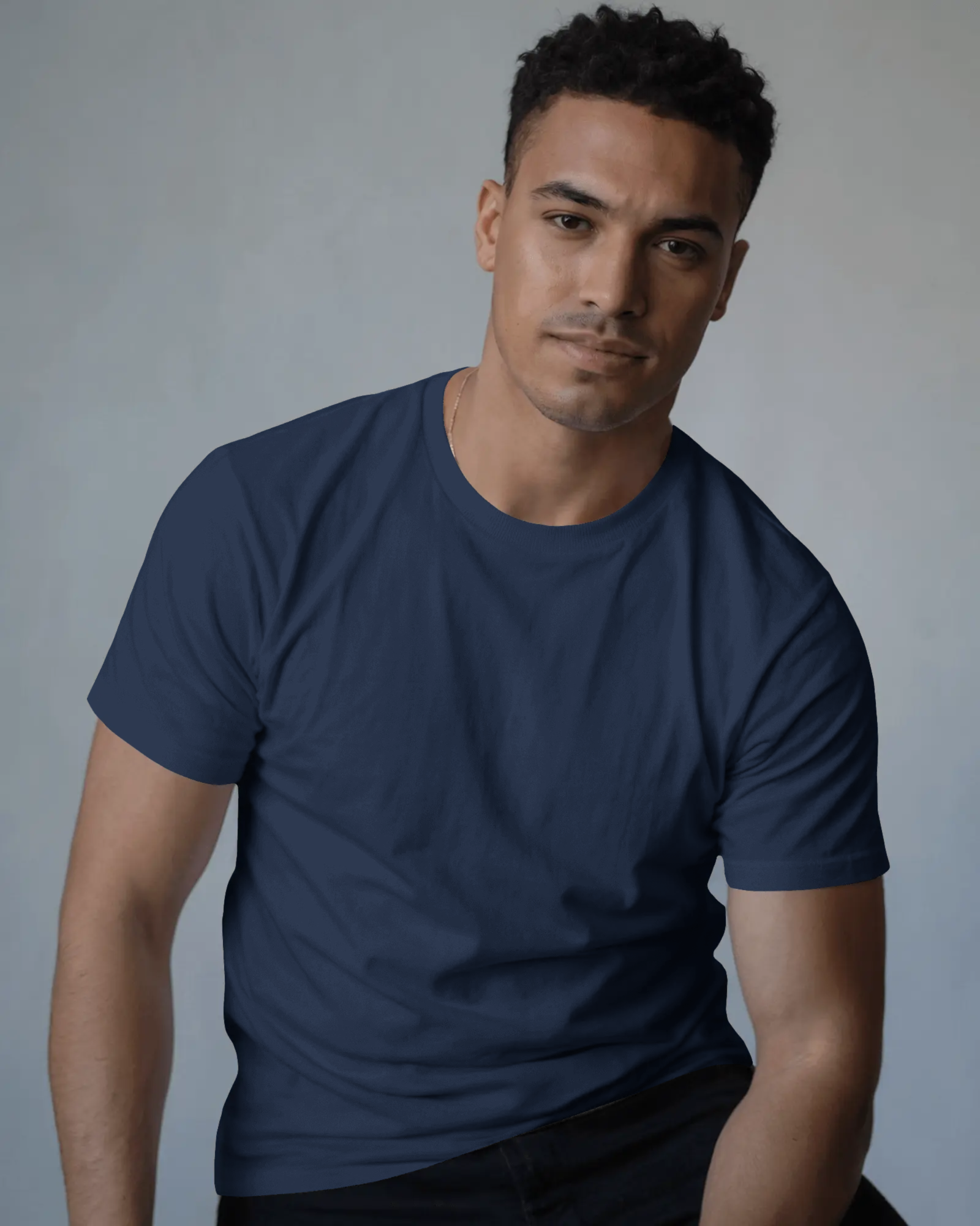 Navy Blue Classic Round Neck T-shirt