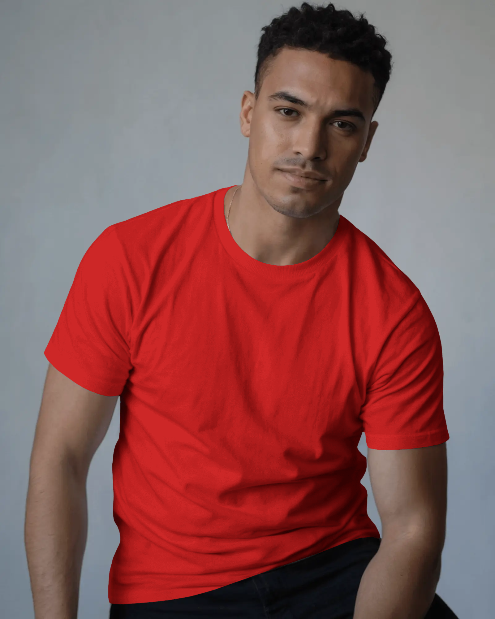 Red Classic Round Neck T-shirt