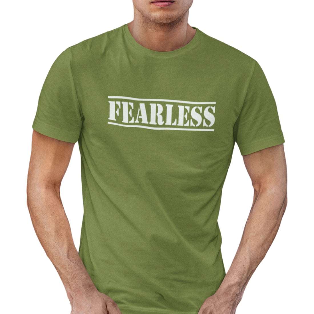 Round Neck  Fearless Printed T-Shirt