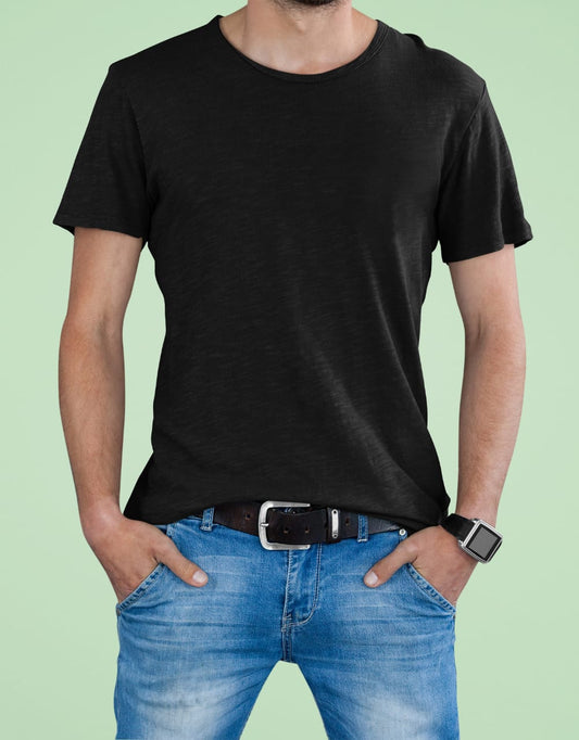 Men's Round Neck Plain T-Shirt