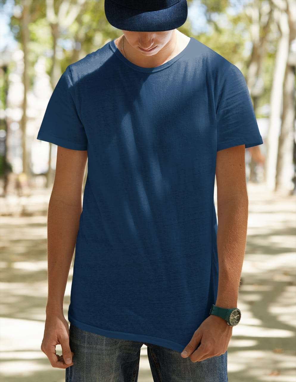 Men's Round Neck Plain T-Shirt