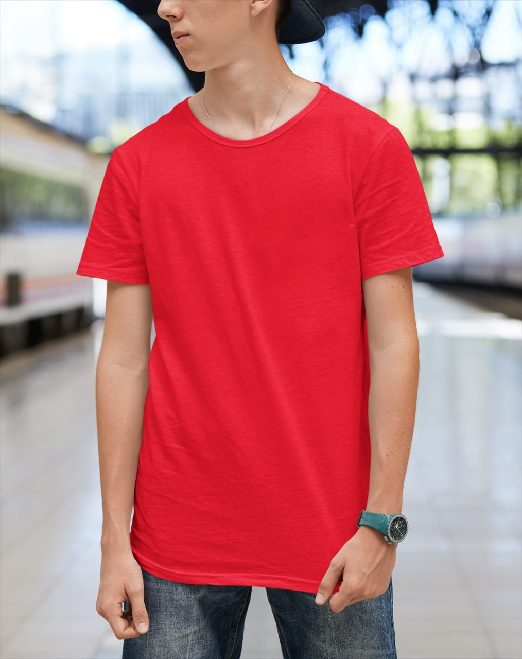 Men's Round Neck Plain T-Shirt