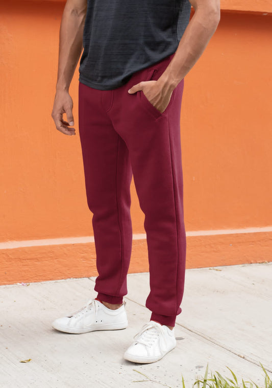 Men's Maroon Color Joggers