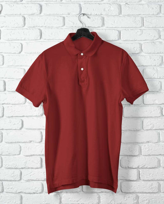 Men's Brick Red Color POLO Half Sleeves